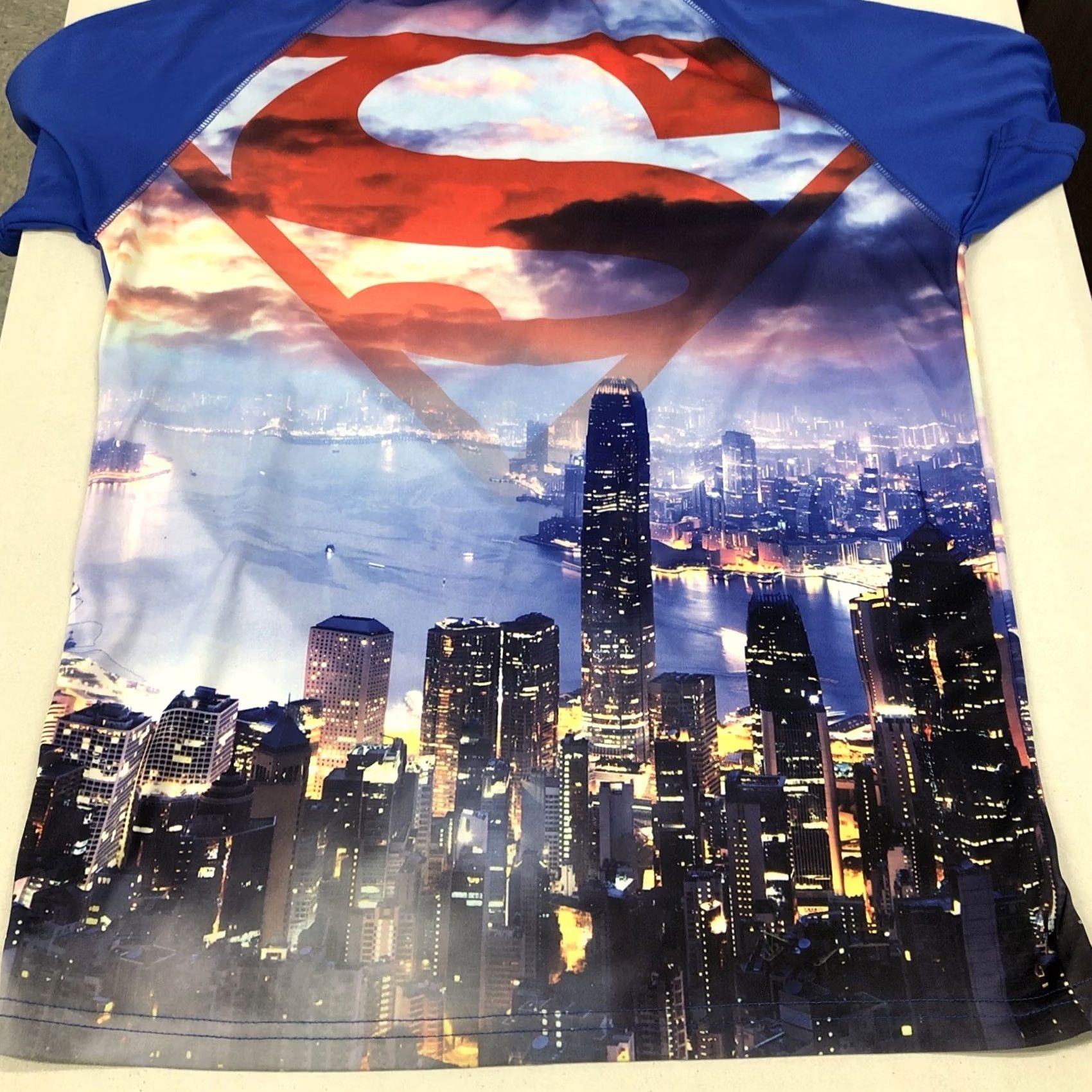 DC Comics Superman Mens T-Shirt Medium Blue All Over Print AOP Short Sleeve DC Comics Graphics Shirt Mens Size US M / EU 48-50 / 2 - 7 Thumbnail