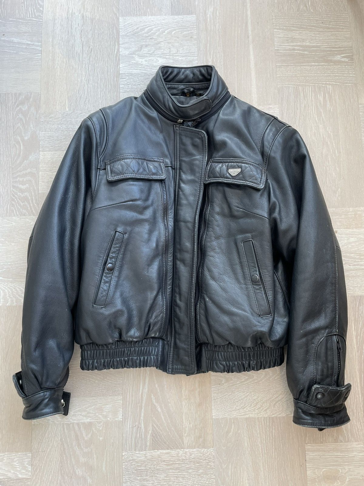 FirstGear Vintage Leather Motorcycle Jacket Size US XL / EU 56 / 4 - 1 Thumbnail
