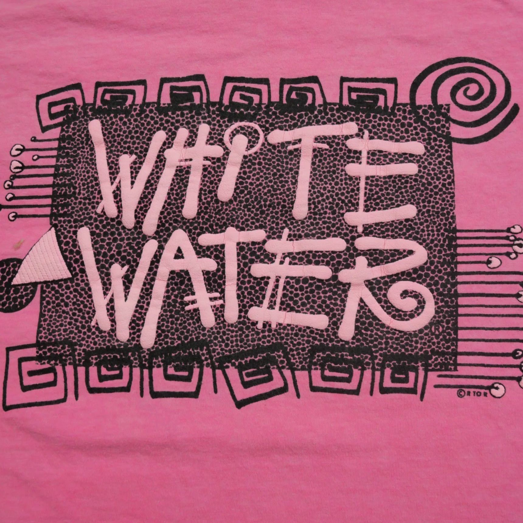 Pinko VINTAGE Pink Water T Shirt Mens XL Short Sleeve Crew Neck Cotton Graphic Print 90s Art Logo Mens Size US XL / EU 56 / 4 - 2 Thumbnail