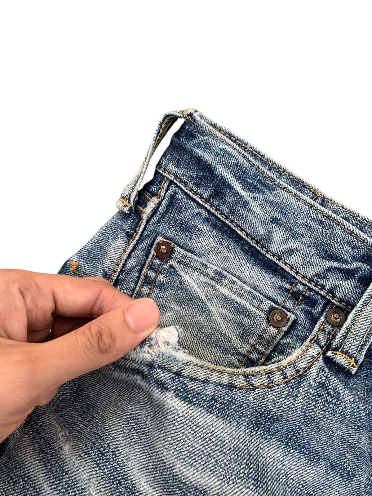 Kapital COOTIE SELVEDGE RUSTY MUDWASH JAPANESE DISTRESSED DENIM Size US 28 / EU 44 - 14 Thumbnail