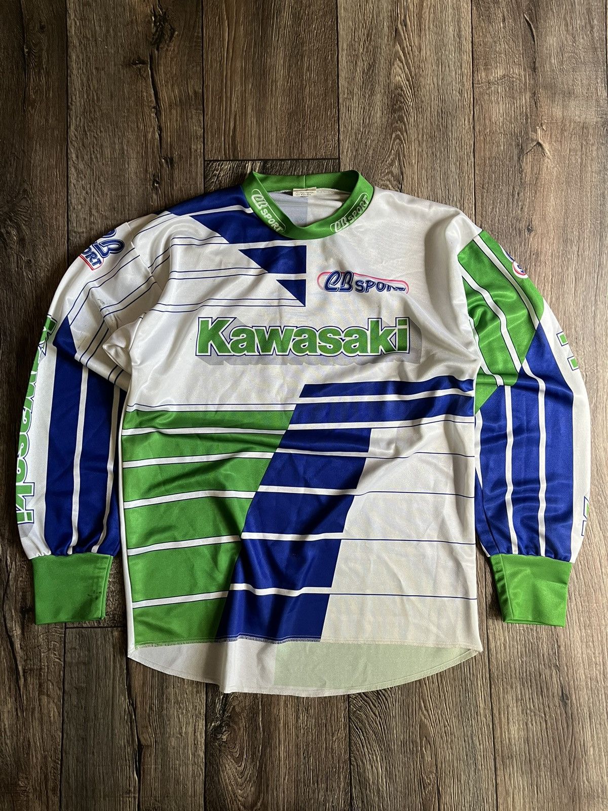 MOTO Racing Vintage Vintage 90s Kawasaki Racing Motocross Long Sleeve Jersey Grailed