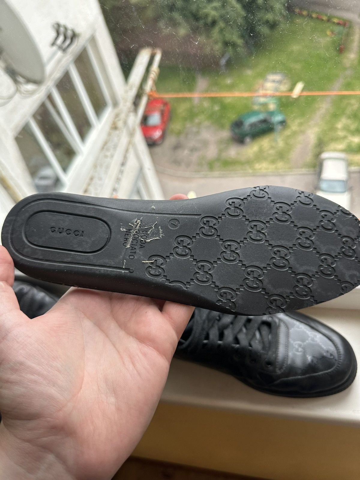 Gucci Gucci GG Imprime Black Monogram Leather High Top Sneakers Size US 7.5 / EU 40-41 - 10 Thumbnail