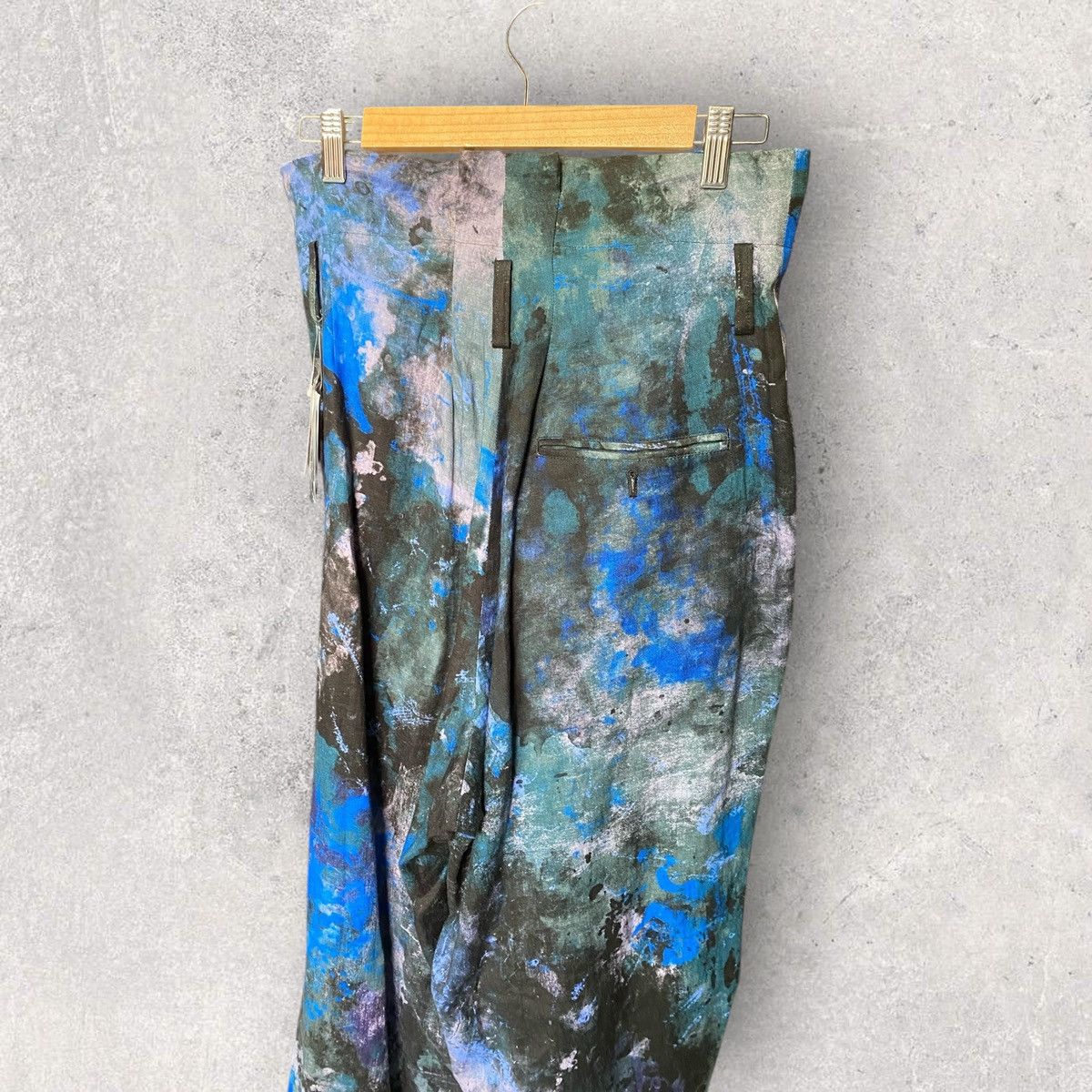 Yohji Yamamoto SS24 Lawn Linen Paint Print Highs Waist Pleats Trousers Size US 32 / EU 48 - 6 Thumbnail