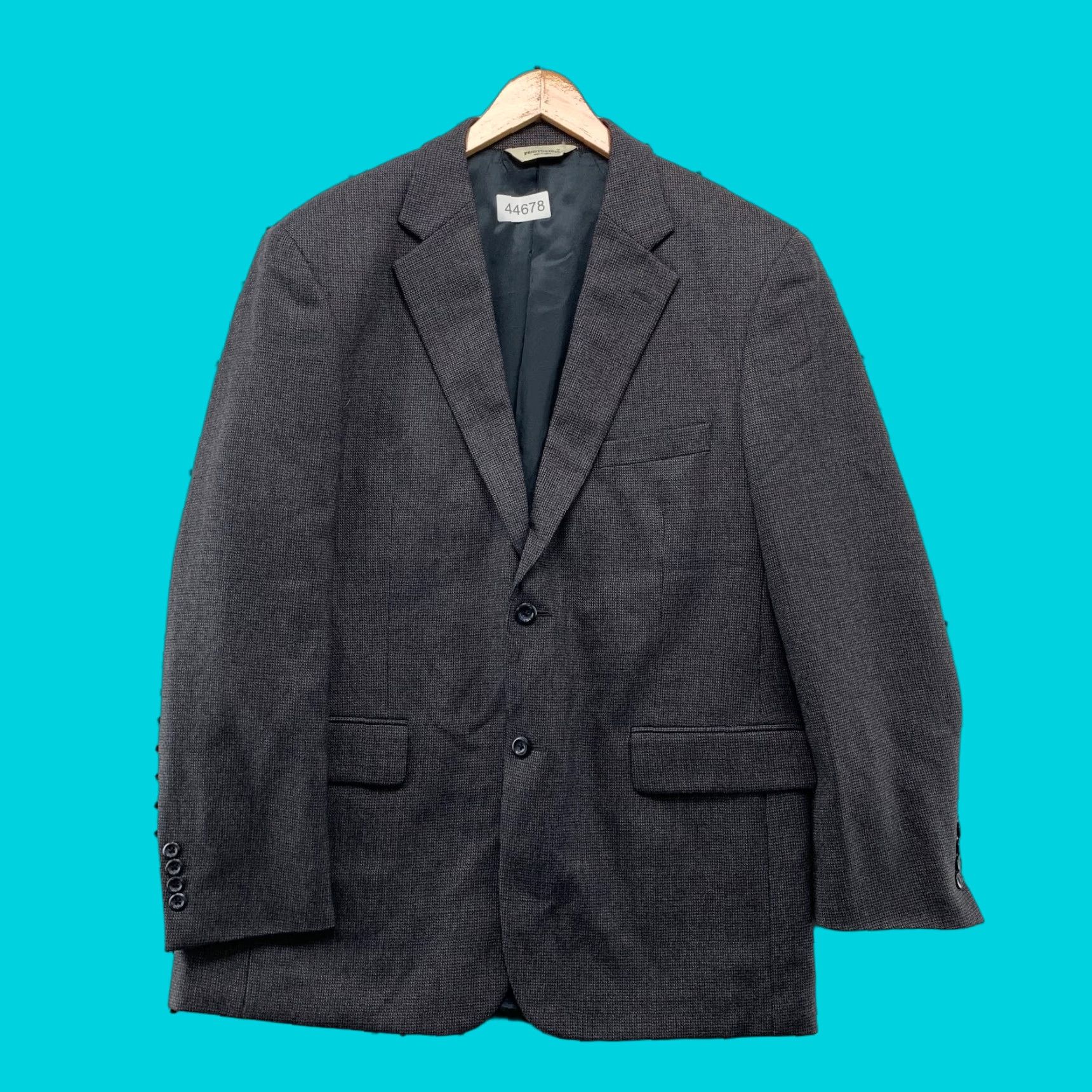 Pronto Uomo Pronto Uomo Tweed Blazer Mens 42 Gray Wool Tweed Flat Front Notch Lapel Single-Breasted - Business Mens Blazer 42 Gray Tweed Wool Pronto Uomo Size 42R - 1 Thumbnail
