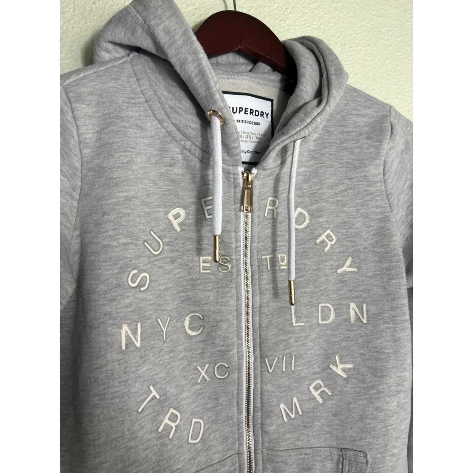 Superdry Superdry British Design Grey Full Zip Hooded Sweatshirt Size 8 Size M / US 6-8 / IT 42-44 - 3 Thumbnail