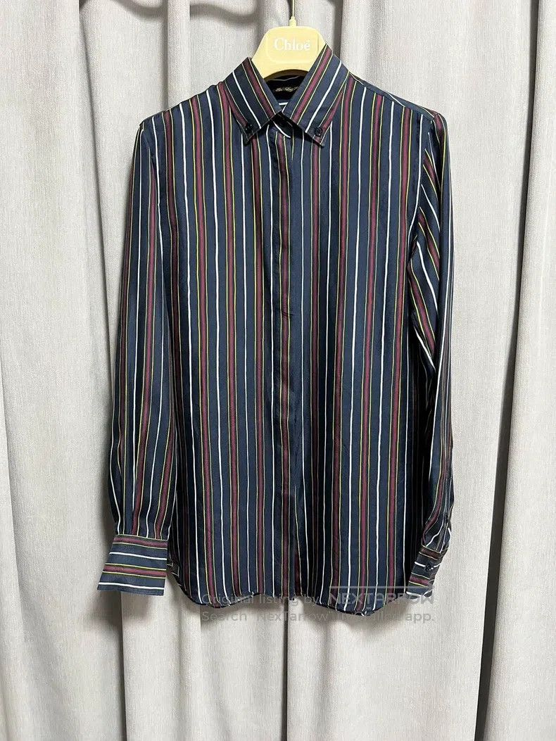 Loro Piana Loro Piana Heavyweight silk striped shirt Size XS / US 0-2 / IT 36-38 - 1 Thumbnail