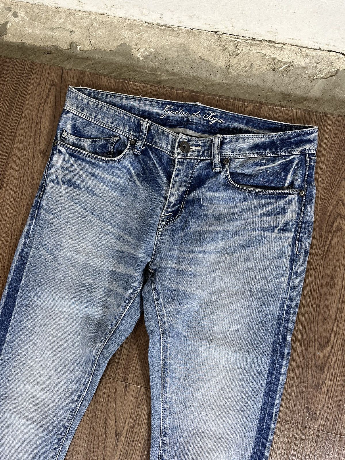 GOSTAR DE FUGA Gostar de Fuga Slim Fit Faded Denim Jeans Size US 31 - 7 Thumbnail