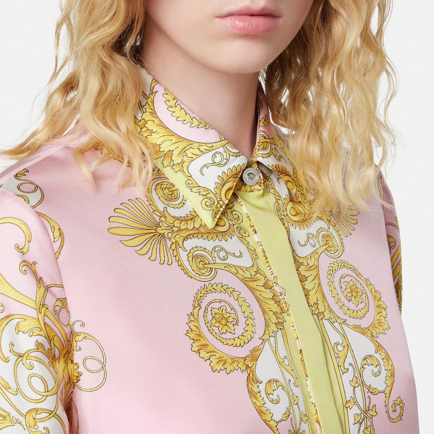 Versace o1d2blof0426 Printed Silk Twill Shirt in Multicolor Size M / US 6-8 / IT 42-44 - 4 Thumbnail