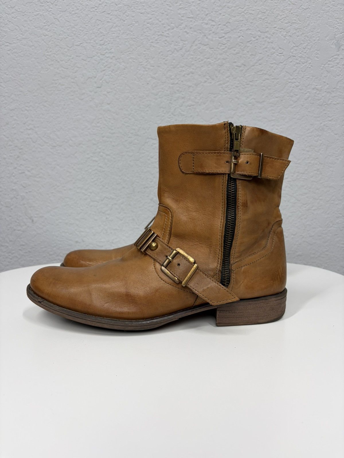 If Six Was Nine Vintage Italian AS 98 Heel Leather Airstep Skull Biker Boots Size US 8 / EU 41 - 8 Thumbnail