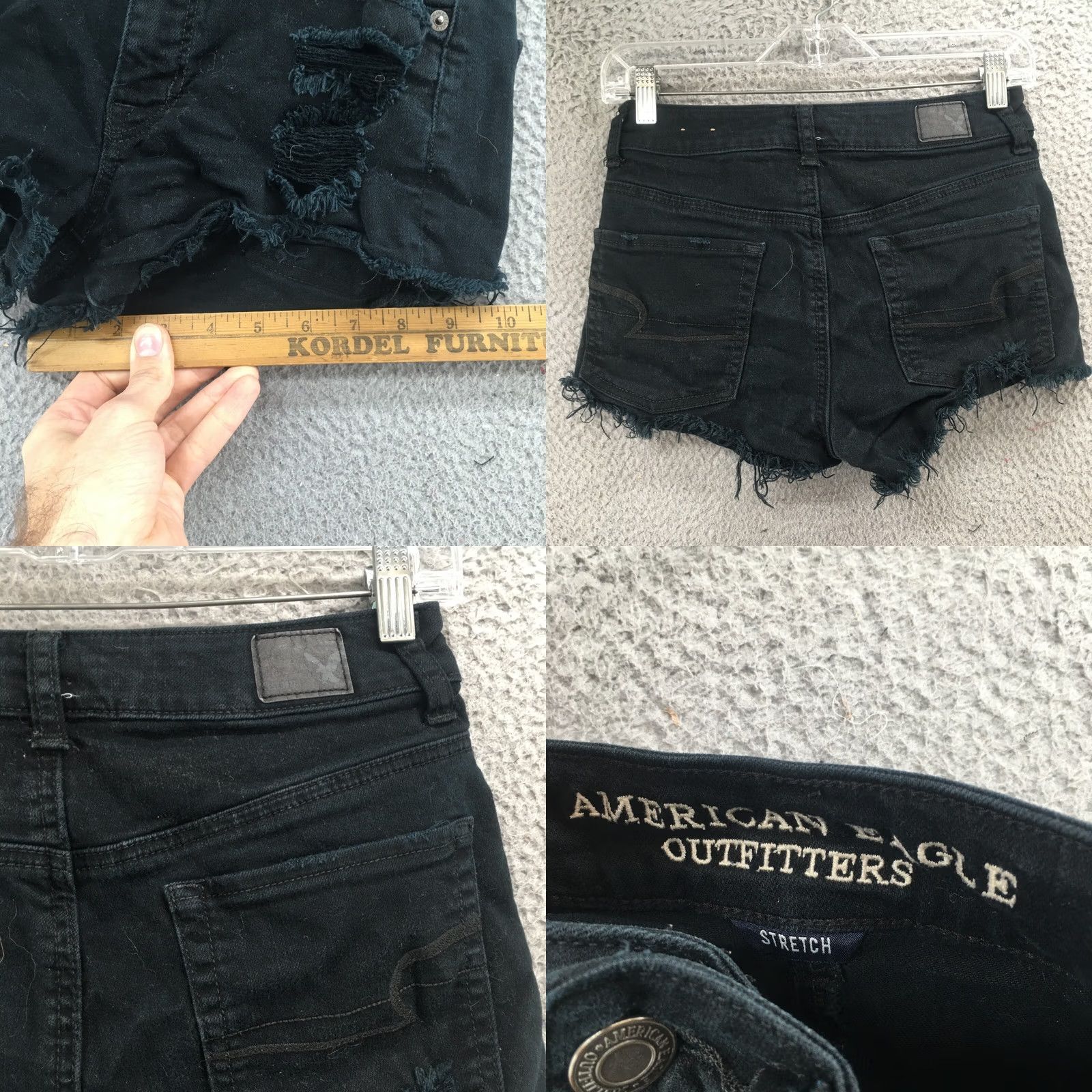American Eagle Outfitters Nike American Eagle Outfitters Hot Pants Shorts Womens 2 Black Distressed Stretch Denim Casual Activewear 90s? Size 26" / US 2 / IT 38 - 8 Thumbnail