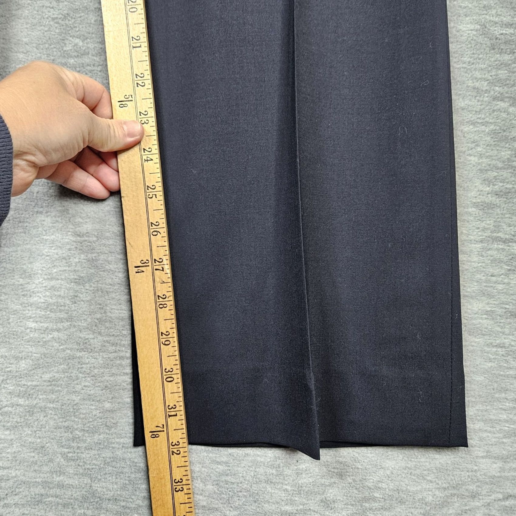 Vintage LAFAYETTE 148 Women’s Gray Straight Leg Dress Pants Size 8 Regular Wool Elastane Button Front Front Rise Mid Casual Womens Size 30" / US 8 / IT 44 - 6 Thumbnail