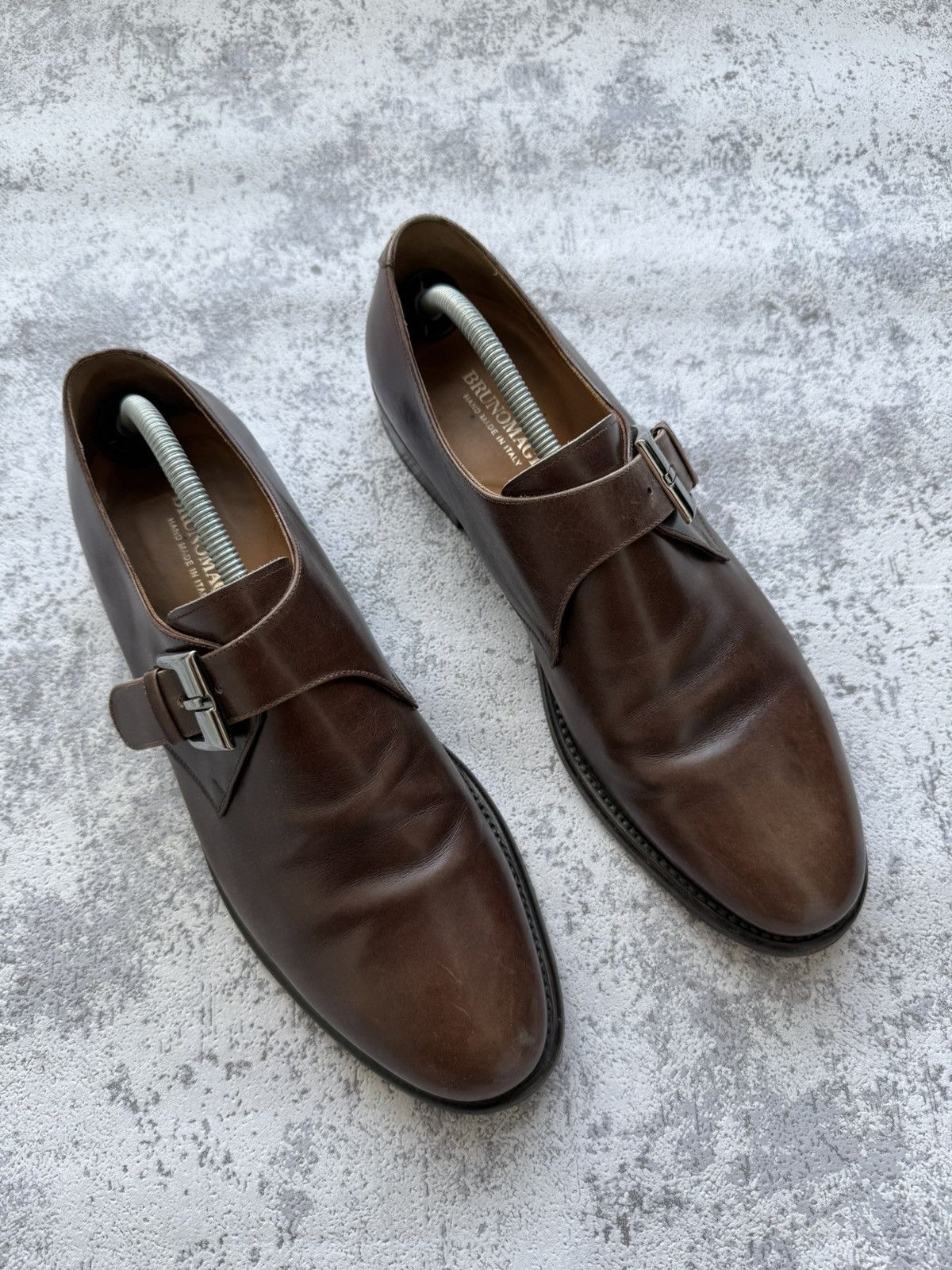 Bruno Magli BRUNO MAGLI Lucio Dark Brown Leather Single Monk Shoe Size US 11 / EU 44 - 4 Thumbnail