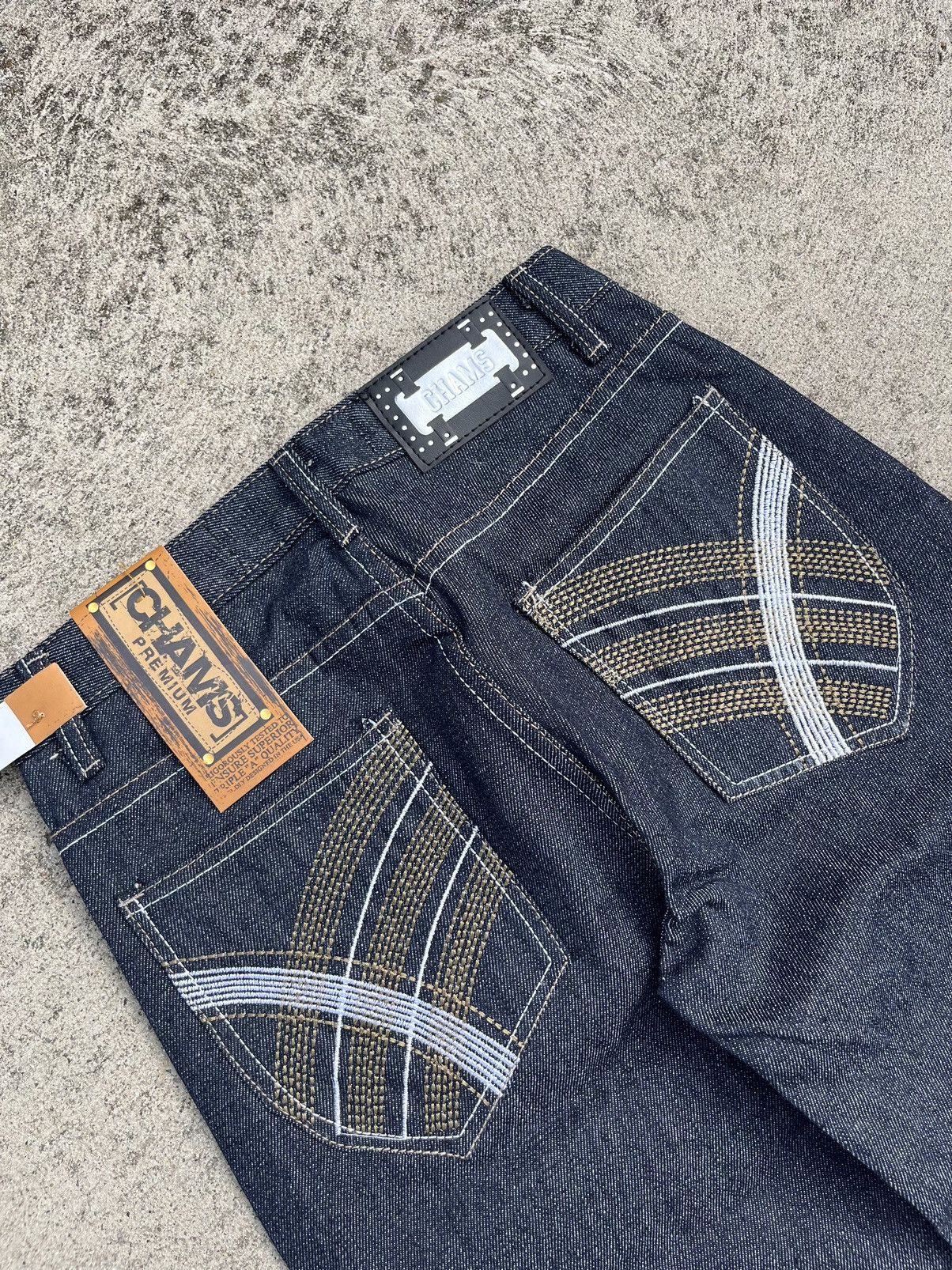 Affliction × JNCO × Vintage NEW Crazy Vintage Y2K Chams Premium Baggy Denim Shorts Size US 26 / EU 42 - 2 Thumbnail
