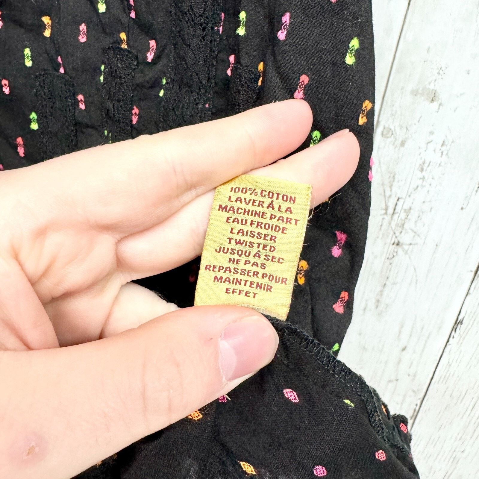 Other APRIL CONNEL M Black Neon Spotted Button Down Tank Top Size M / US 6-8 / IT 42-44 - 3 Thumbnail