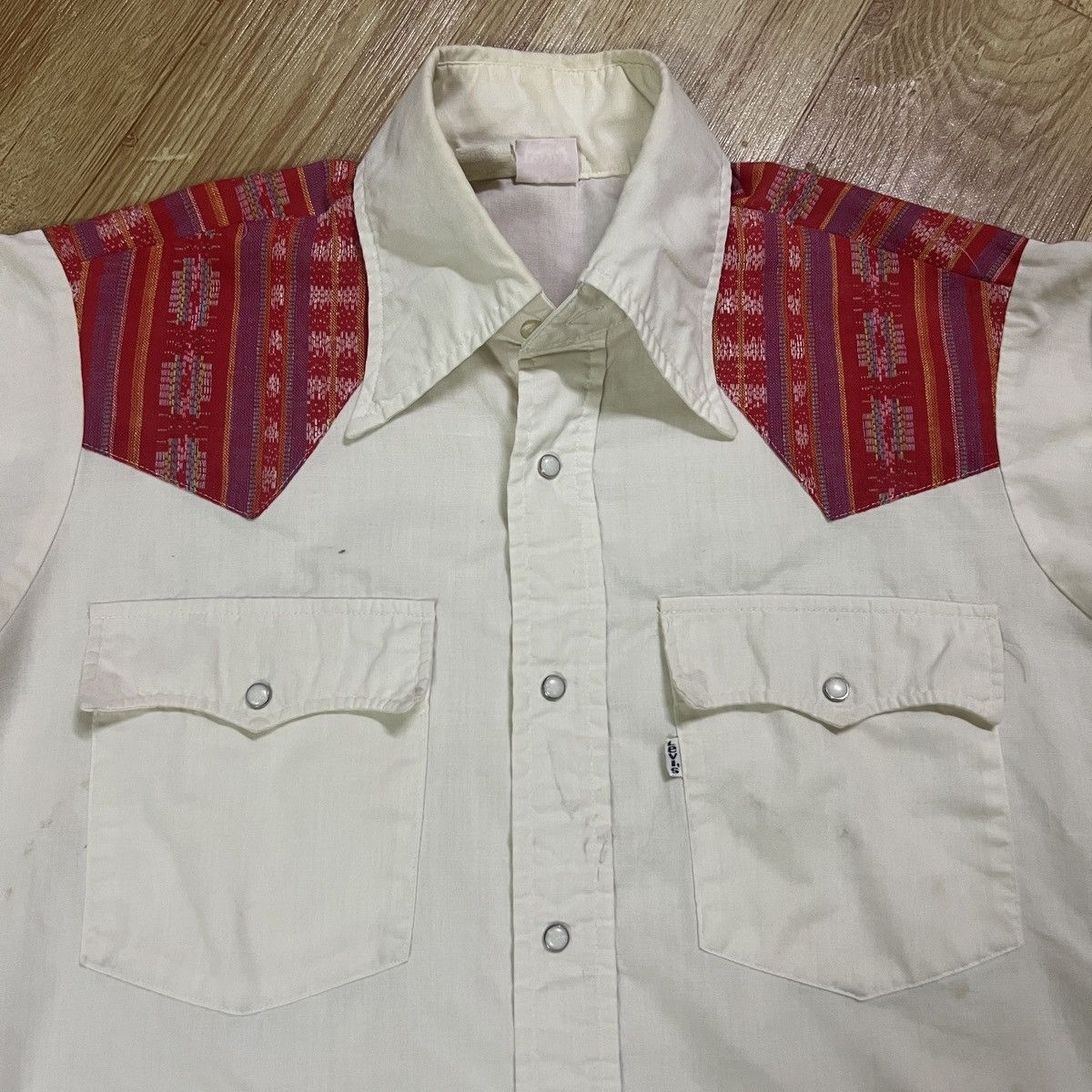 Levi's × Levi's Vintage Clothing × Vintage Vintage 70s Levi's White Tab Chambray Western Shirt Size US M / EU 48-50 / 2 - 13 Thumbnail