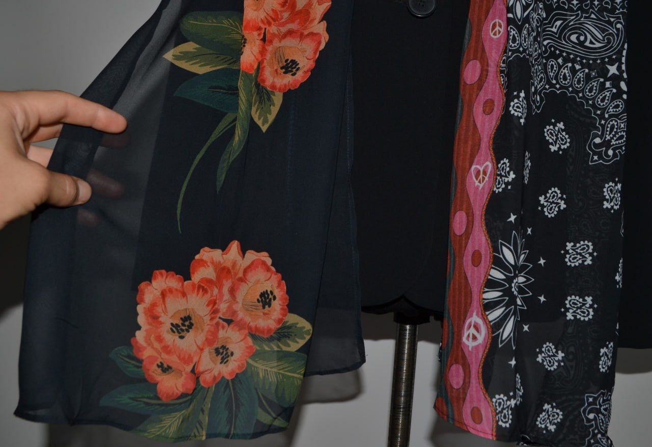 Desigual Desigual Blazer Jacket Career Office Handkerchief Wanita Size L / US 10 / IT 46 - 5 Thumbnail