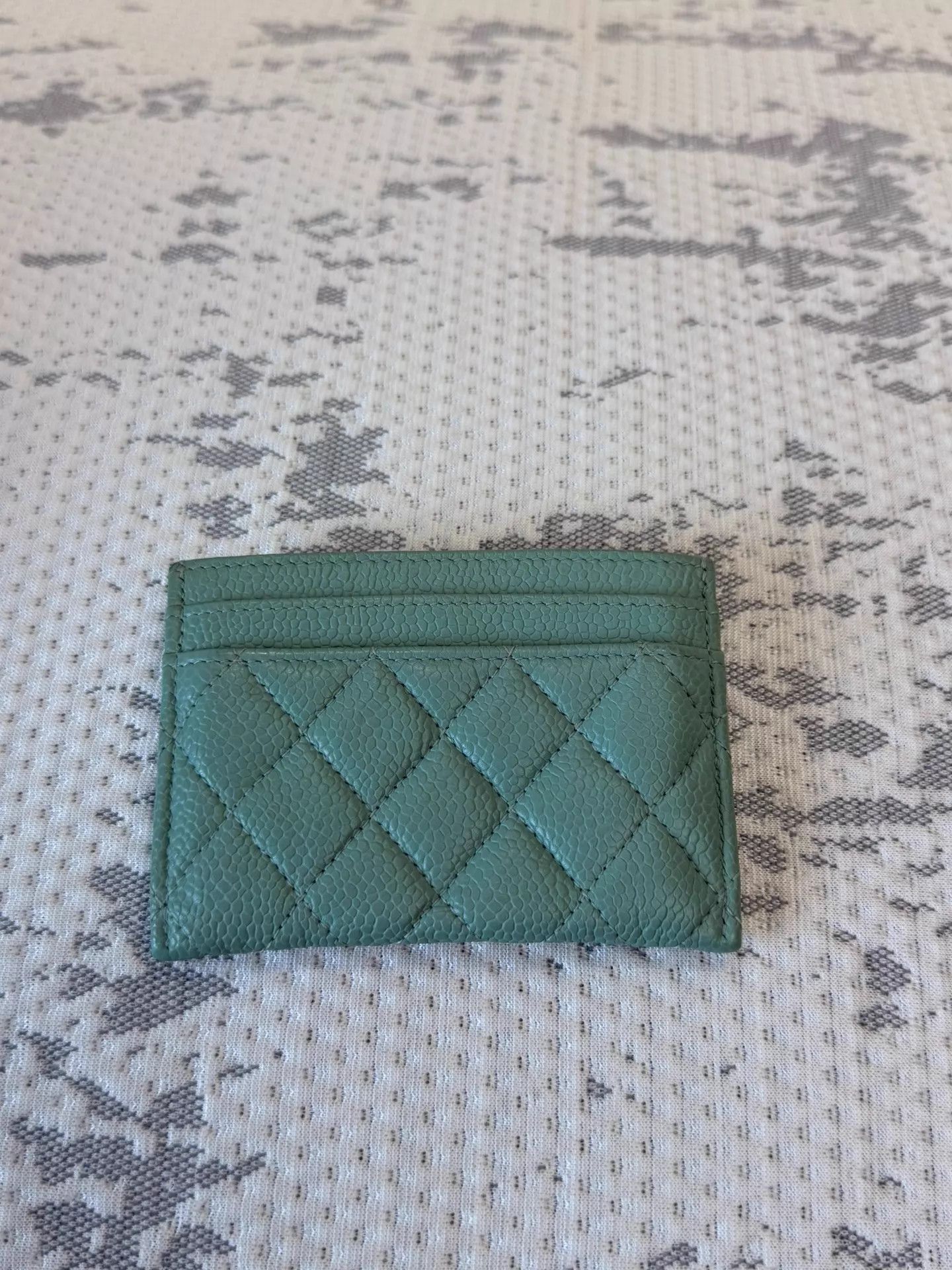Chanel CHANEL Quilted Litchi Calf Wallet Blue 10x7.5cm Size ONE SIZE - 3 Thumbnail
