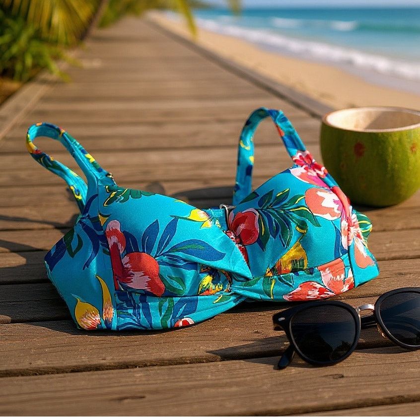 Lands' End LANDS END Swim Floral Twist Bikini Bra Top Womens 4 XS Size XS / US 0-2 / IT 36-38 - 1 Thumbnail