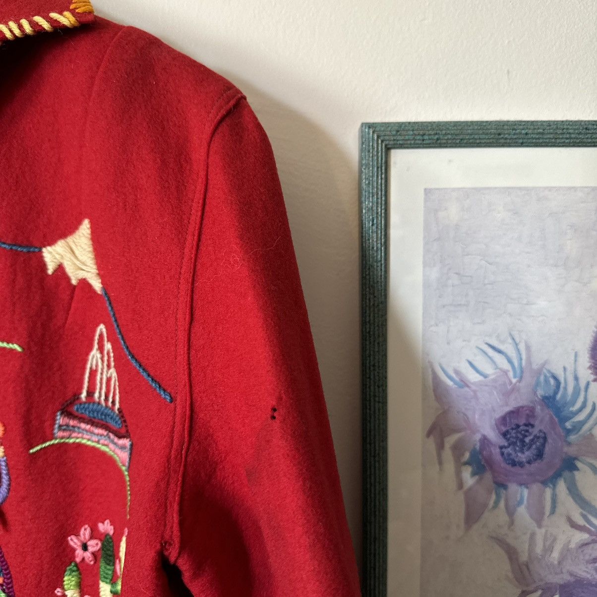 Vintage true vintage 1950s Mexican hand-embroidered souvenir jacket Size US M / EU 48-50 / 2 - 4 Thumbnail