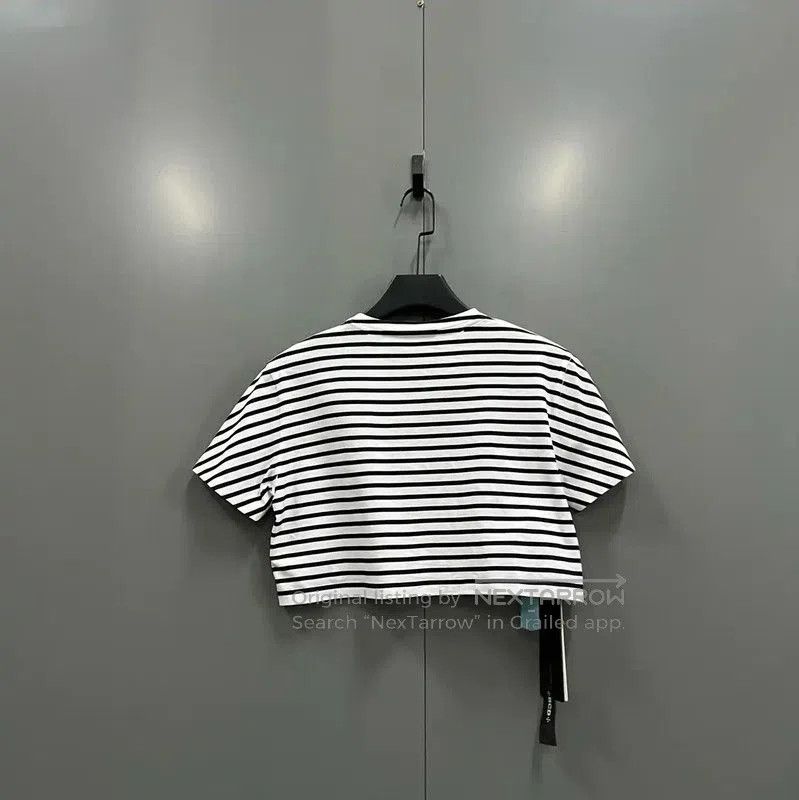 Miu Miu Miu Miu Summer Stripe Cropped T-Shirt . Size M / US 6-8 / IT 42-44 - 3 Thumbnail