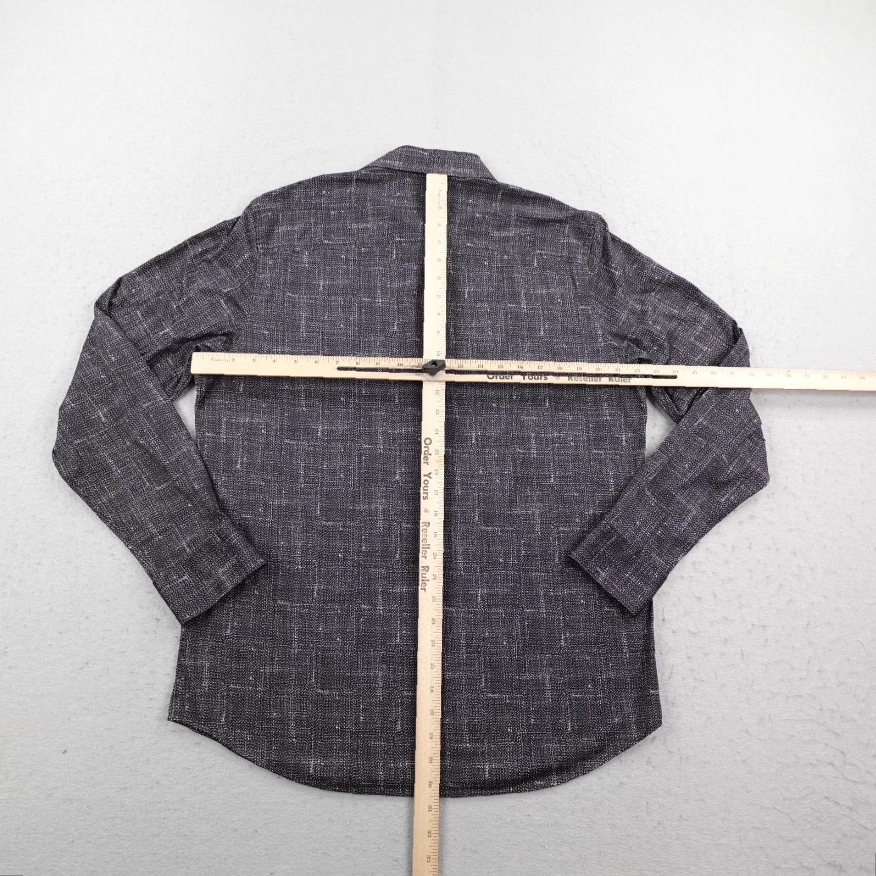 BUGATCHI Bugatchi Shirt Mens Large Black White OoohCotton Tech 8 Way Stretch Button Up Size US L / EU 52-54 / 3 - 5 Thumbnail