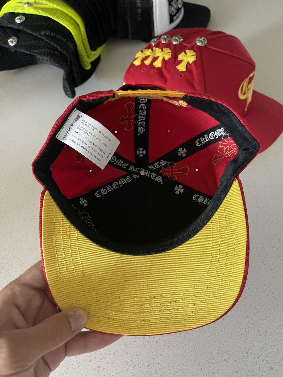 Chrome Hearts Chrome Hearts Red Yellow Patch Hat Size ONE SIZE - 8 Thumbnail