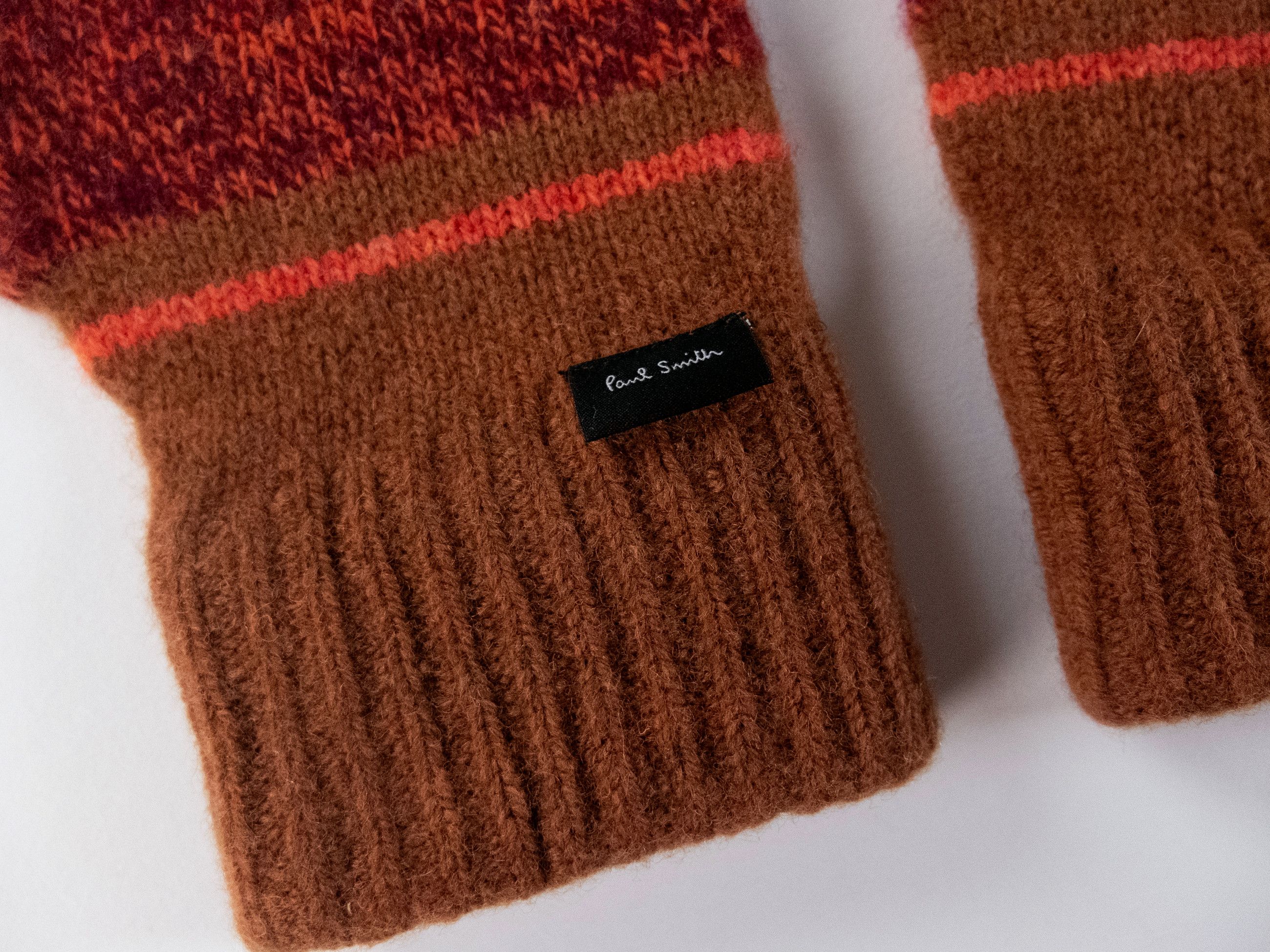 Paul Smith PAUL SMITH mainline burnt orange lambswool knit gloves Size ONE SIZE - 2 Thumbnail