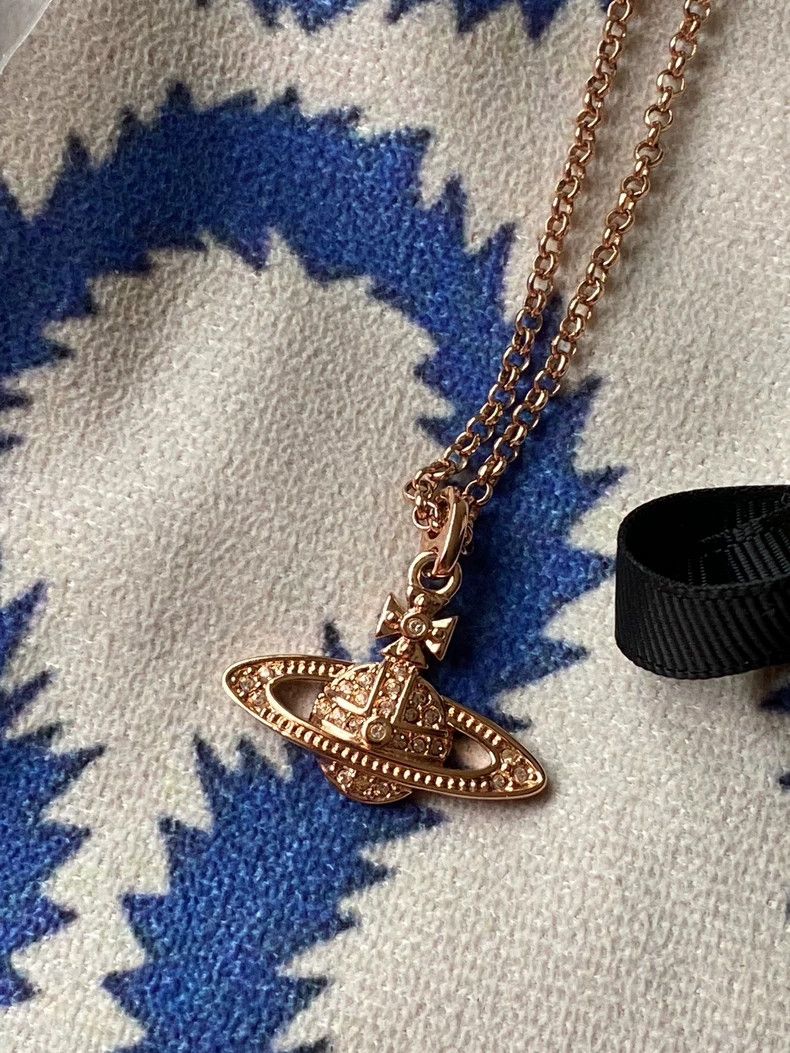 Vivienne Westwood Vivienne Westwood Mid-century full-diamond Saturn necklace Size ONE SIZE - 1 Thumbnail
