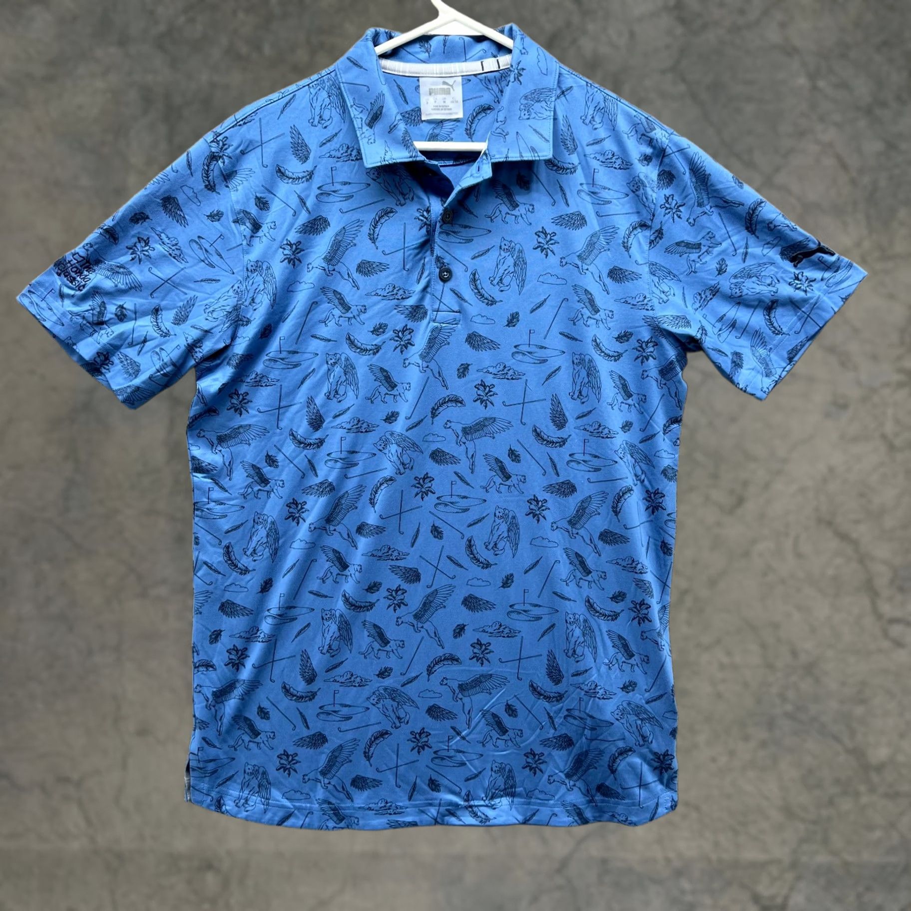 Puma Puma Polo Shirt Men Small Blue Polyester Cloudspun Atmos Golf All Over Print Polo Shirt Size US S / EU 44-46 / 1 - 1 Thumbnail