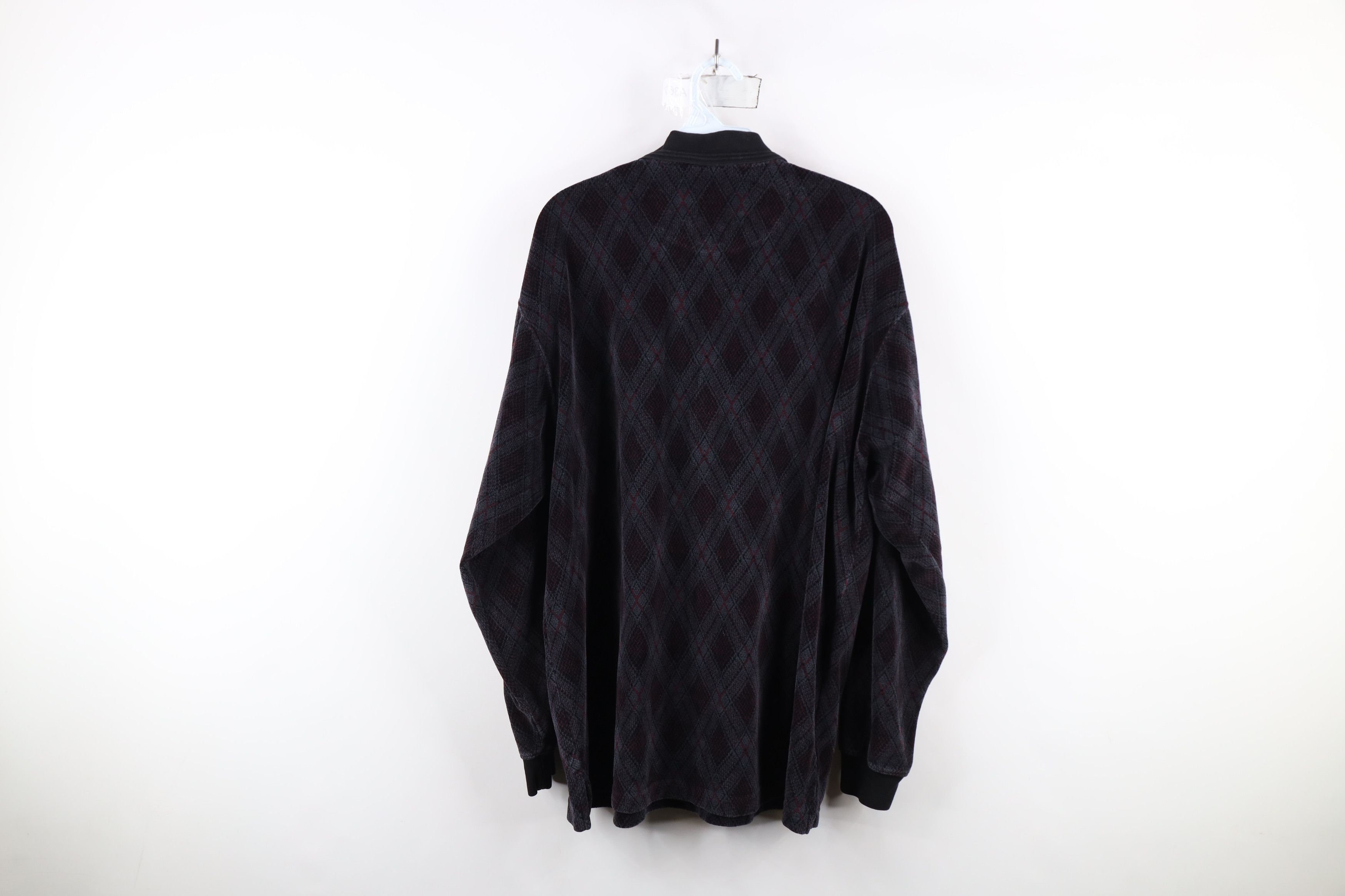 Vintage Vintage 90s Streetwear Diamond Fleece Long Sleeve Rugby Polo Size US L / EU 52-54 / 3 - 9 Thumbnail