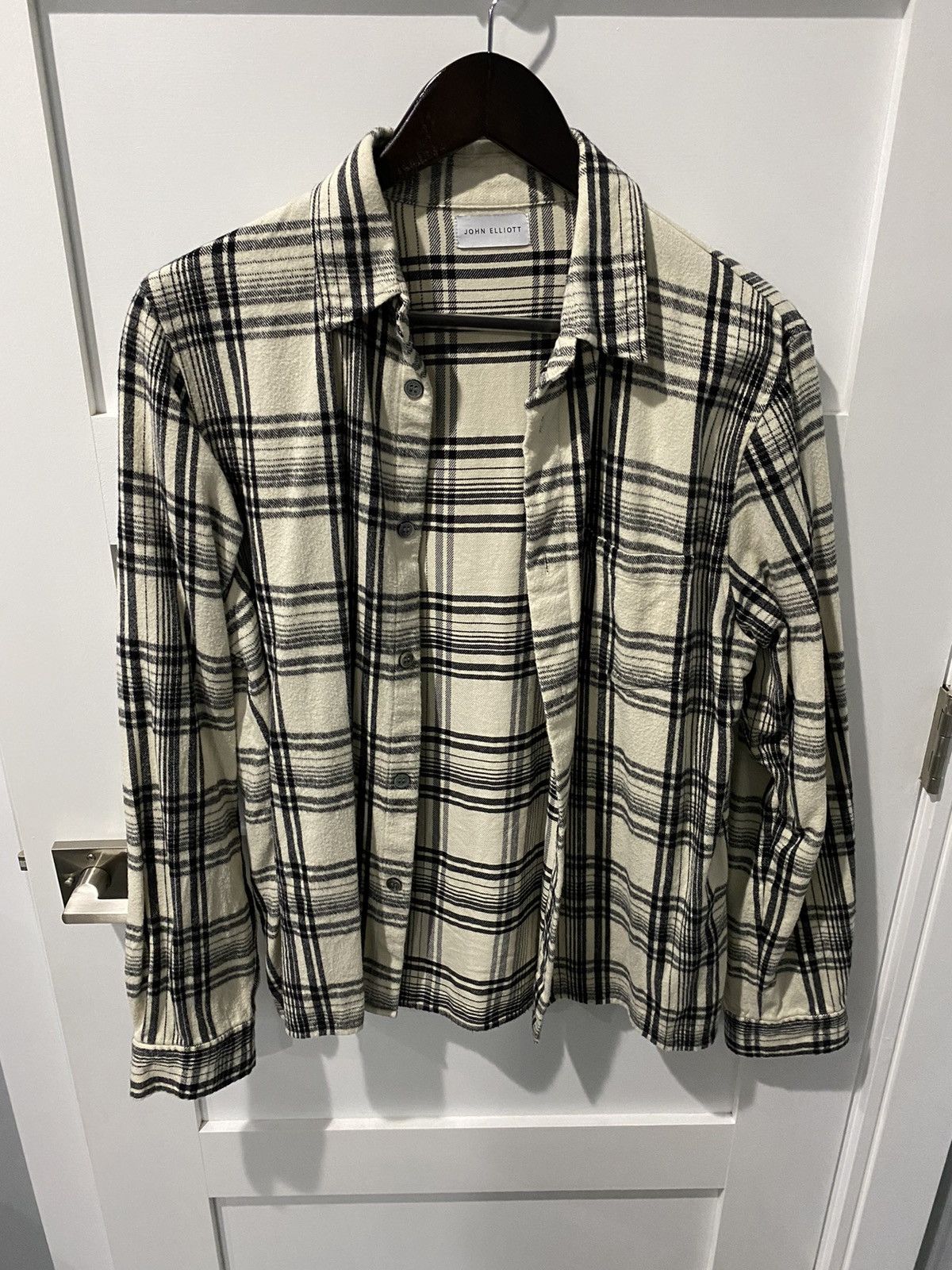 John Elliott John Elliott Straight Hem Flannel Black/Ivory Size 2/M Size US M / EU 48-50 / 2 - 1 Thumbnail