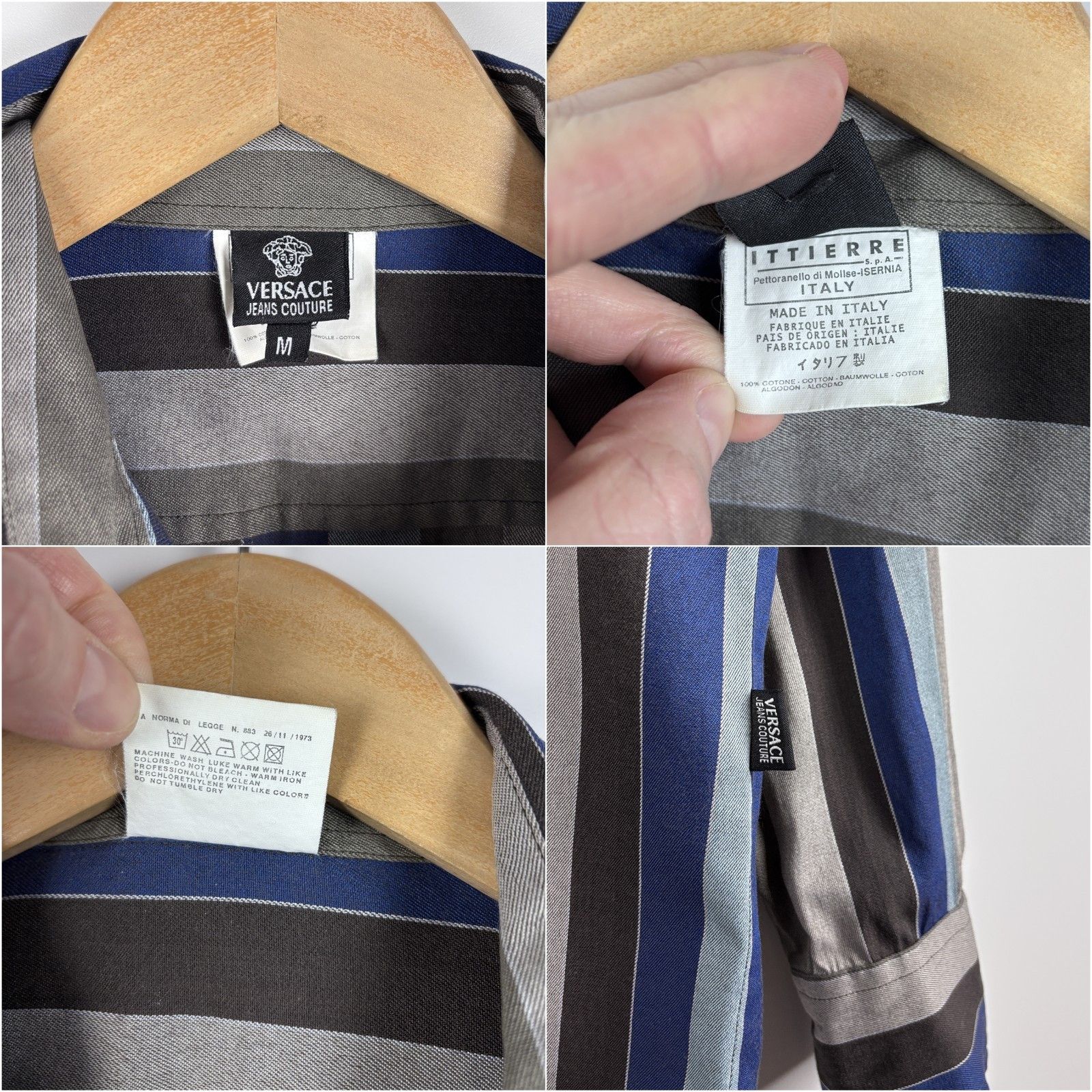 Versace Jeans Couture Versace Jeans Couture Pearl Snap Striped Shirt M fits like S Size US M / EU 48-50 / 2 - 10 Thumbnail