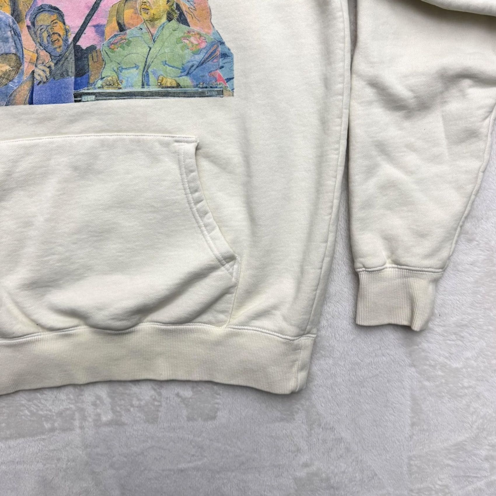 Vintage Zach Bryan Sweater Hoodie Mens Medium White Quittin Time Tour Fleece Graphic Print Hooded Pockets Lined Crew Neck Size US M / EU 48-50 / 2 - 5 Thumbnail