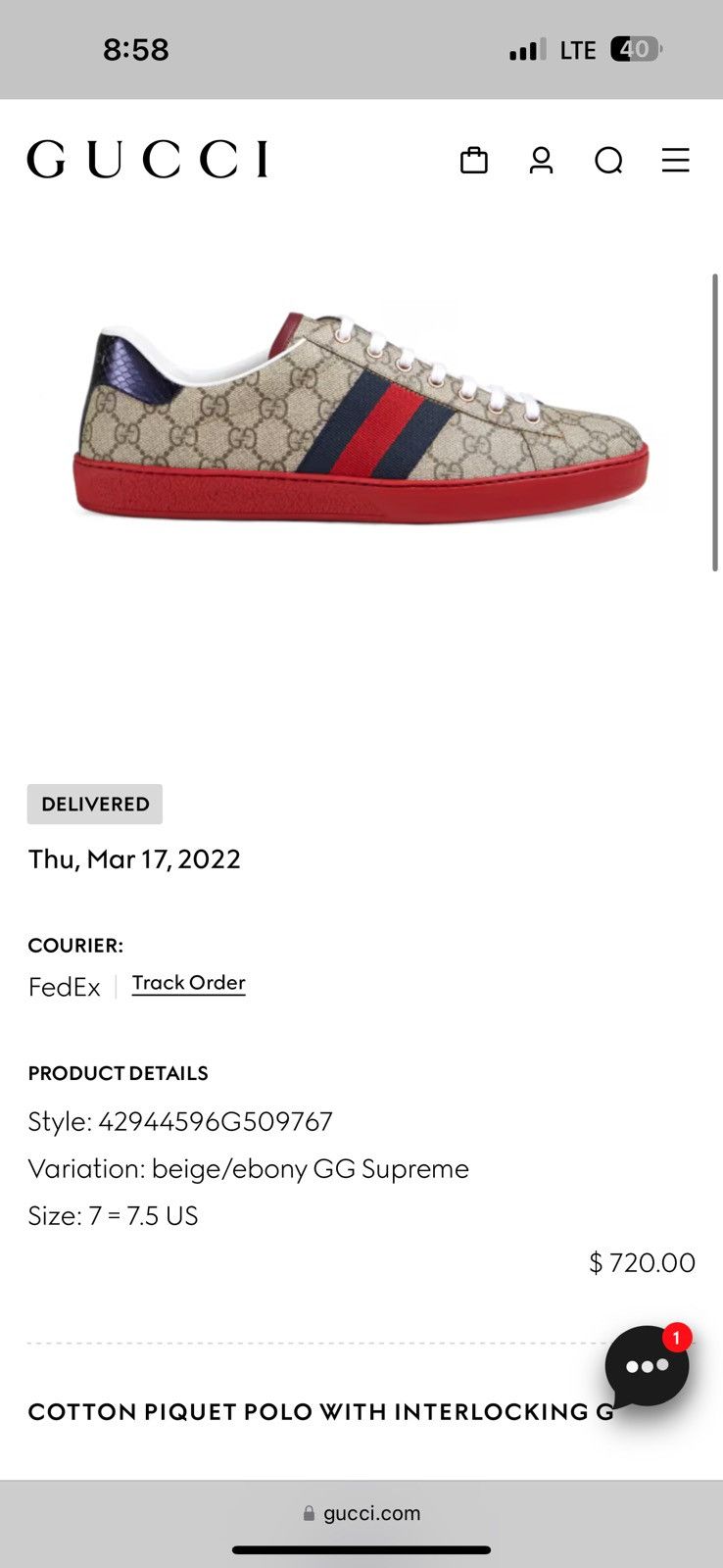 Gucci Gucci Ace GG Sneakers Size US 7.5 / EU 40-41 - 9 Thumbnail
