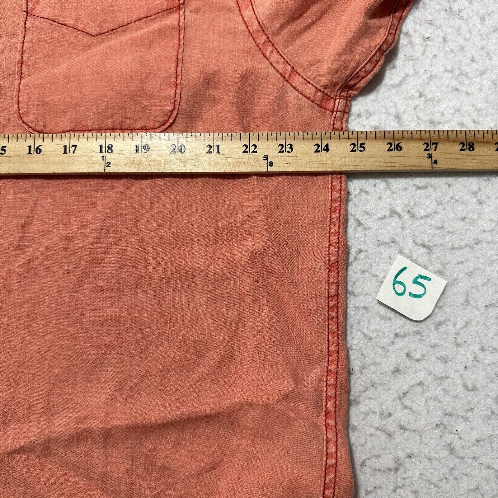 Tommy Bahama Tommy Bahama Large Linen Salmon Orange Button Down Shirt Size US L / EU 52-54 / 3 - 8 Thumbnail