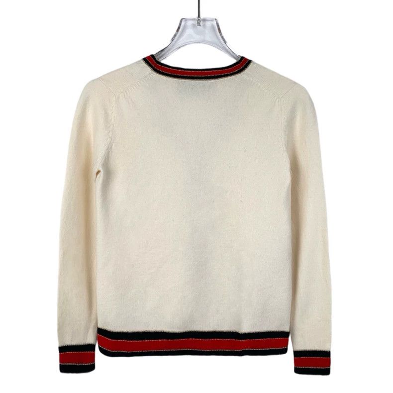 Gucci Gucci Color-blocked V-neck pearl button wool knitted cardig Size US XS / EU 42 / 0 - 2 Thumbnail