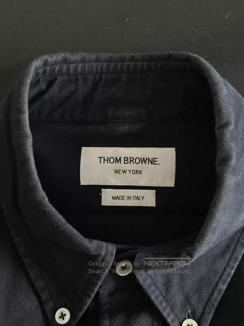 Thom Browne Thom Browne Navy Striped Shirt with Cuffs Size US M / EU 48-50 / 2 - 3 Thumbnail