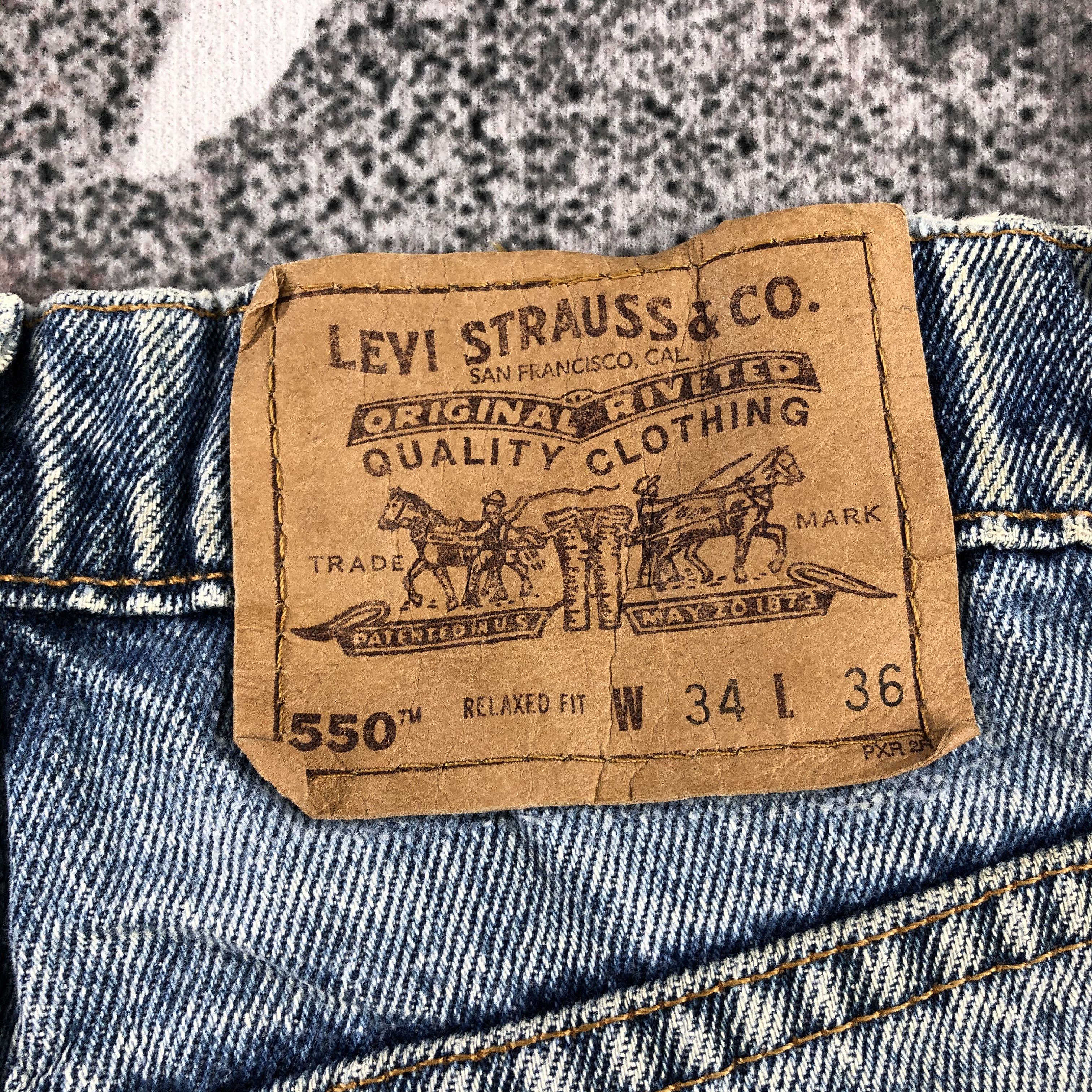 Levi's Vintage 90s Levis 550 Jeans Rusty Wash Denim KJ1089 Size US 32 / EU 48 - 5 Thumbnail