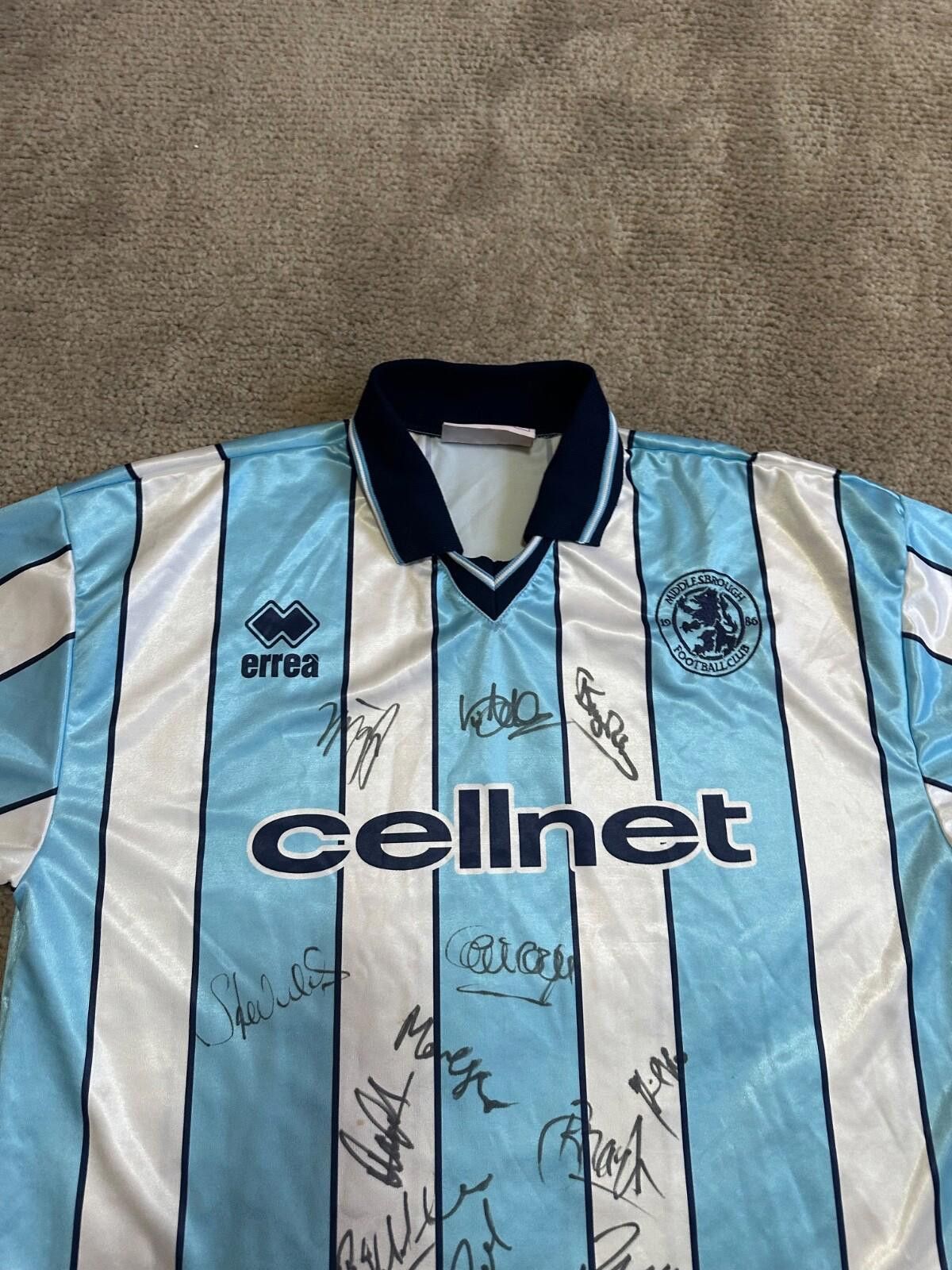 Errea Middlesbrough FC 1998/99 1999 Football Shirt Soocer Jersey Size US XL / EU 56 / 4 - 4 Thumbnail