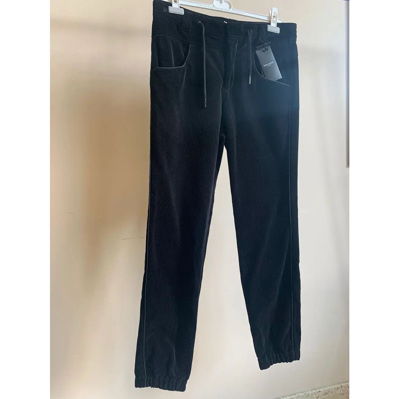 Saint Laurent Paris o1rshd1 Corduroy Drawstring Pants in Black Size US 32 / EU 48 - 2 Thumbnail