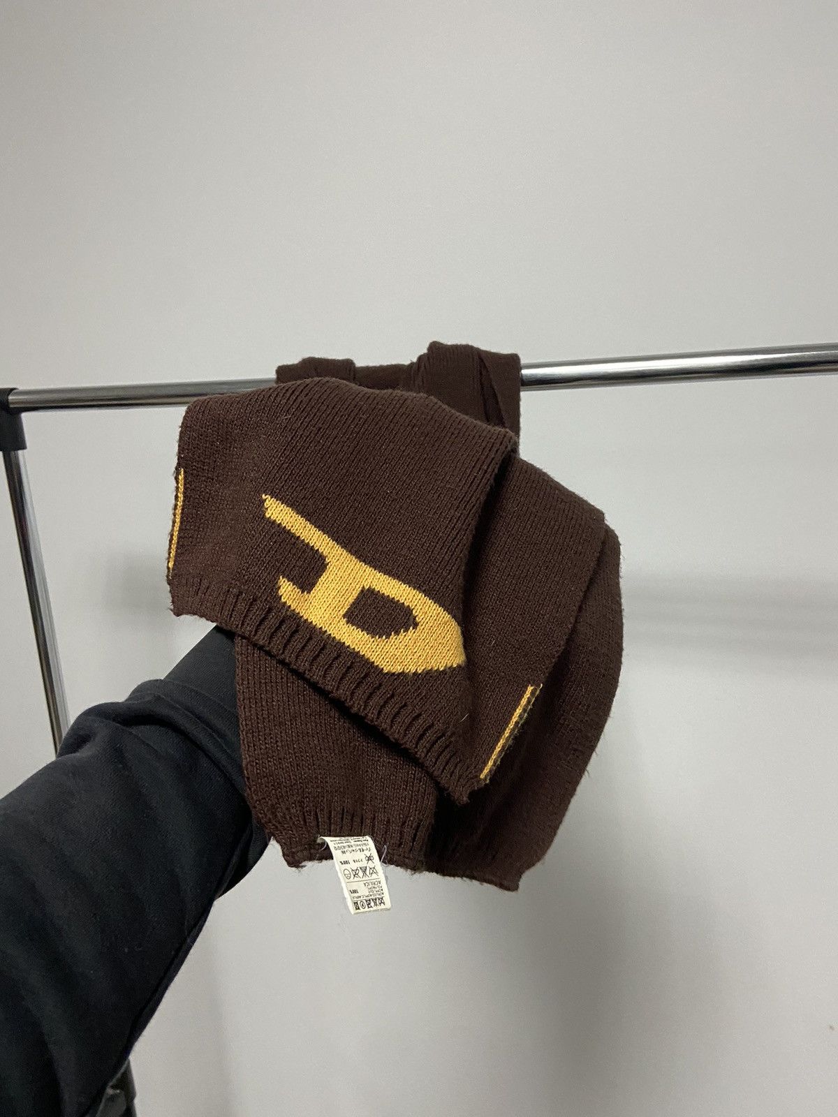 Diesel × Vintage Diesel vintage big D logo knitted brown Size ONE SIZE - 3 Thumbnail