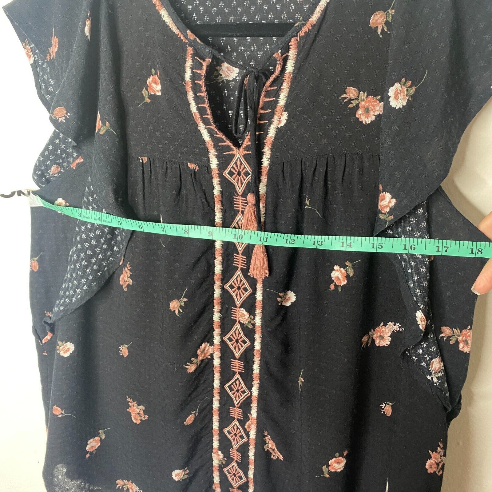 Other Lovestitch Black Multi Floral Aztec Tie Sleeveless Top S Size S / US 4 / IT 40 - 11 Thumbnail