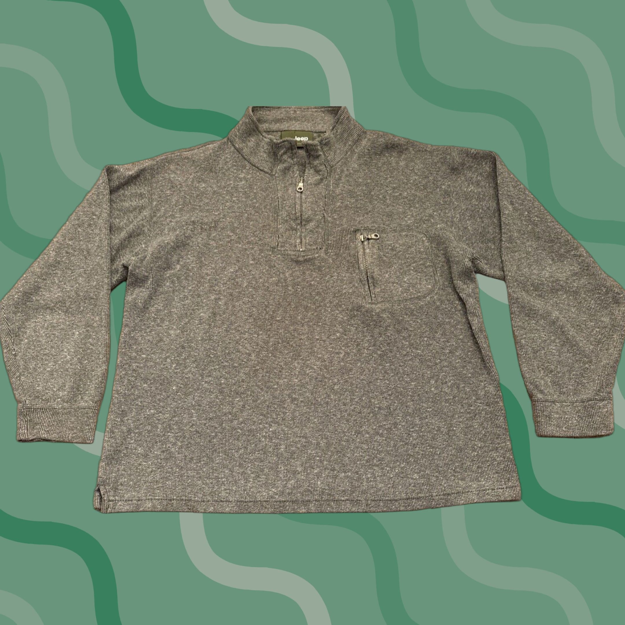 Jeep Jeep 1/4 Zip Pullover Sweater Men Medium Green Size US M / EU 48-50 / 2 - 1 Thumbnail