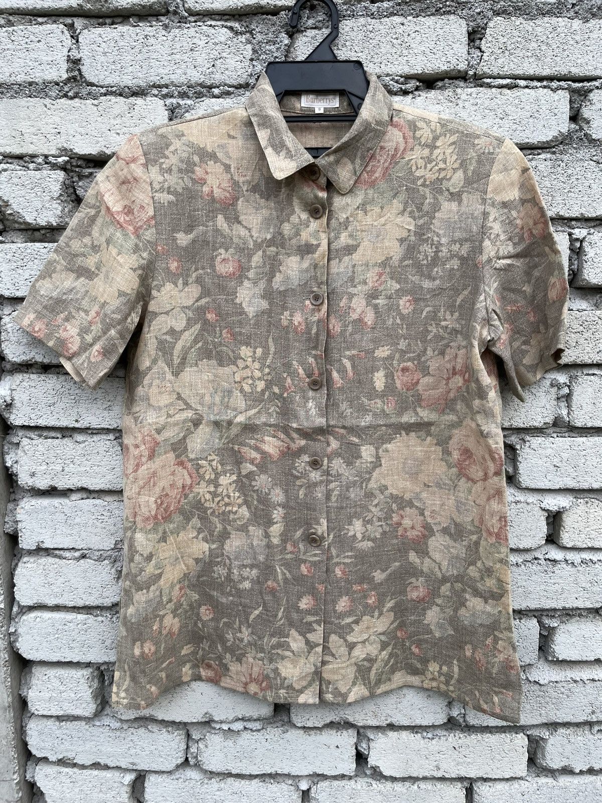 Burberry × Vintage Vintage Burberrys Linen Wool Button Shirt Size M / US 6-8 / IT 42-44 - 1 Thumbnail
