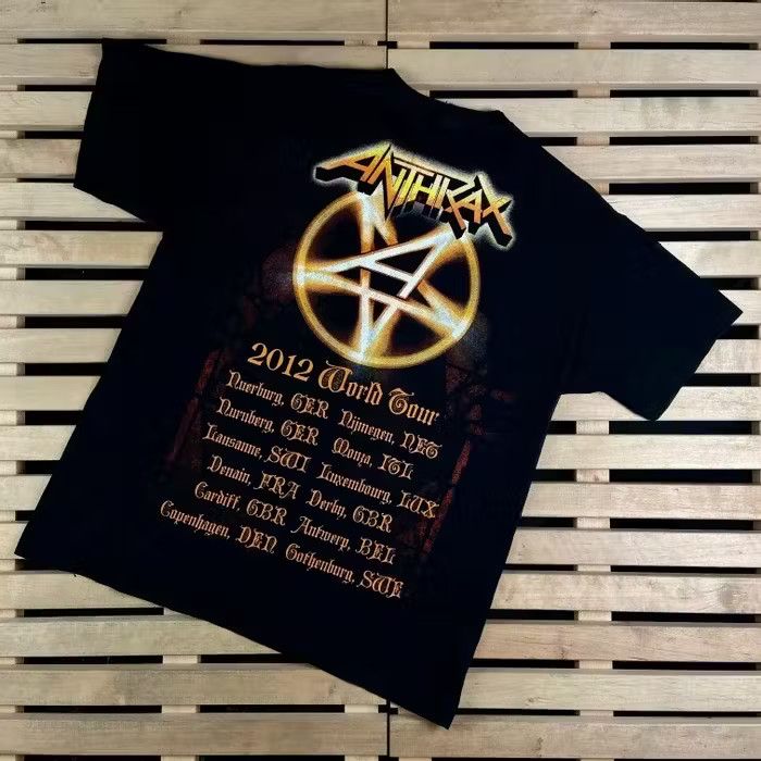 Band Tees × Vintage Mens Vintage T Shirt Anthrax Worship Music Tour 2012 Size M Size US M / EU 48-50 / 2 - 6 Thumbnail