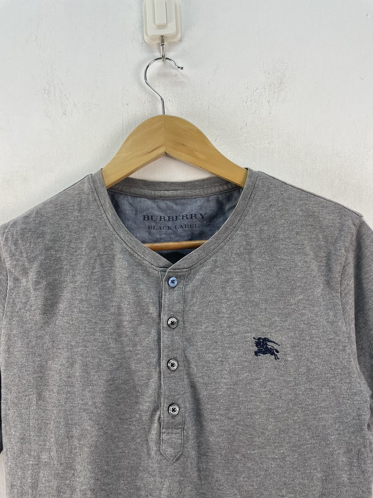 Burberry Vintage Burberry Tshirt Half Button Grey Size M Size US M / EU 48-50 / 2 - 2 Thumbnail