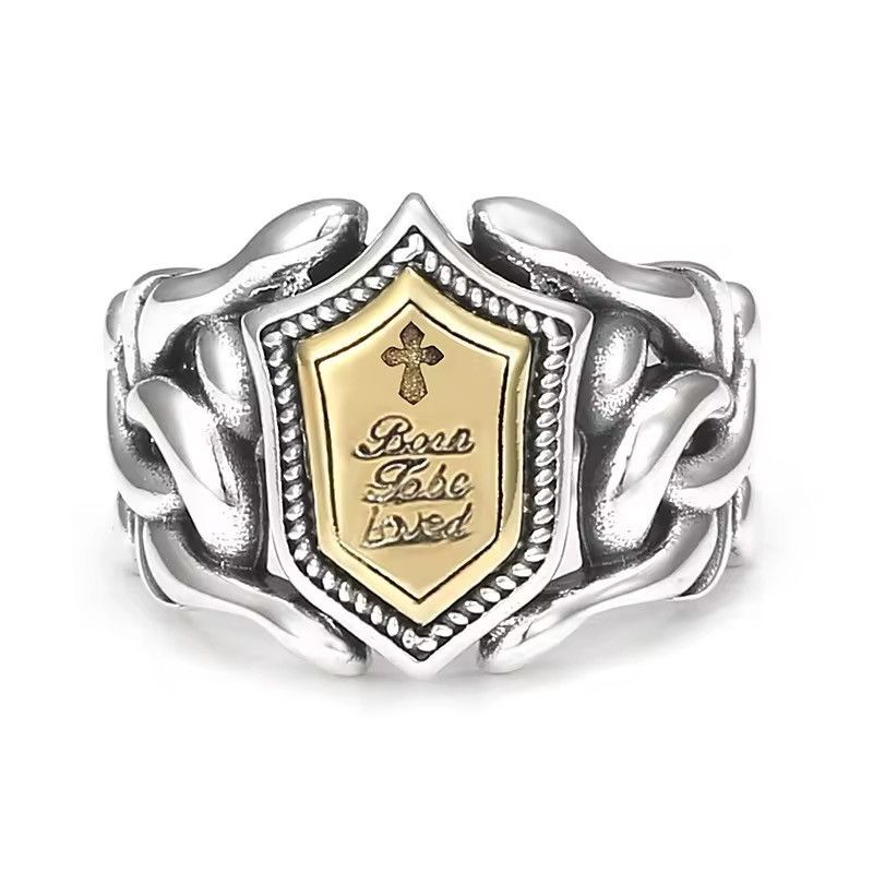 Jewelry × Vintage Ring Open Size Gold Silver Collision Lines Geometry Size ONE SIZE - 5 Thumbnail