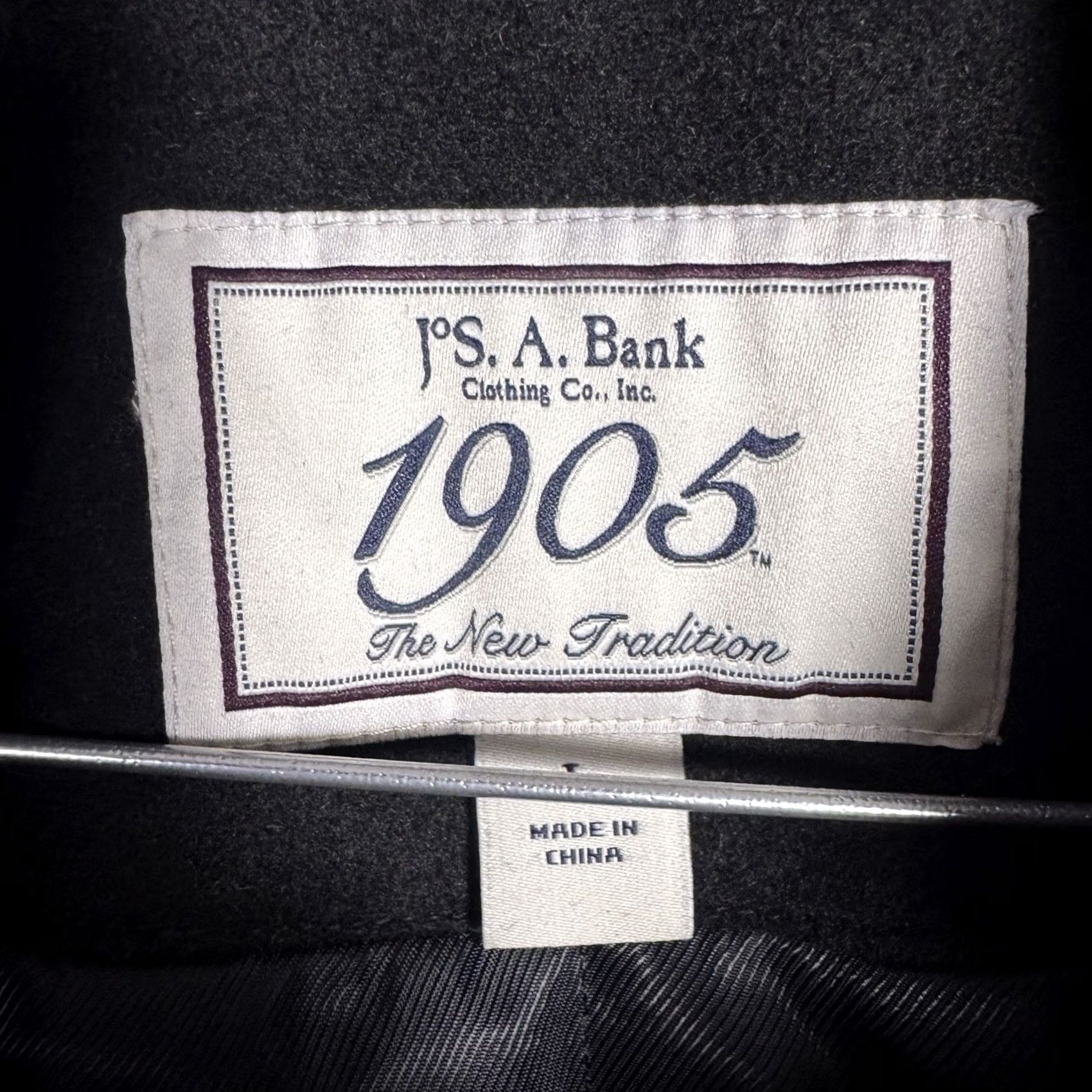 Jos. A. Bank Jos A Bank Mens L Black Wool Overcoat Full Zip Peacoat Quilted 1905 Classic Designer Size US L / EU 52-54 / 3 - 5 Thumbnail