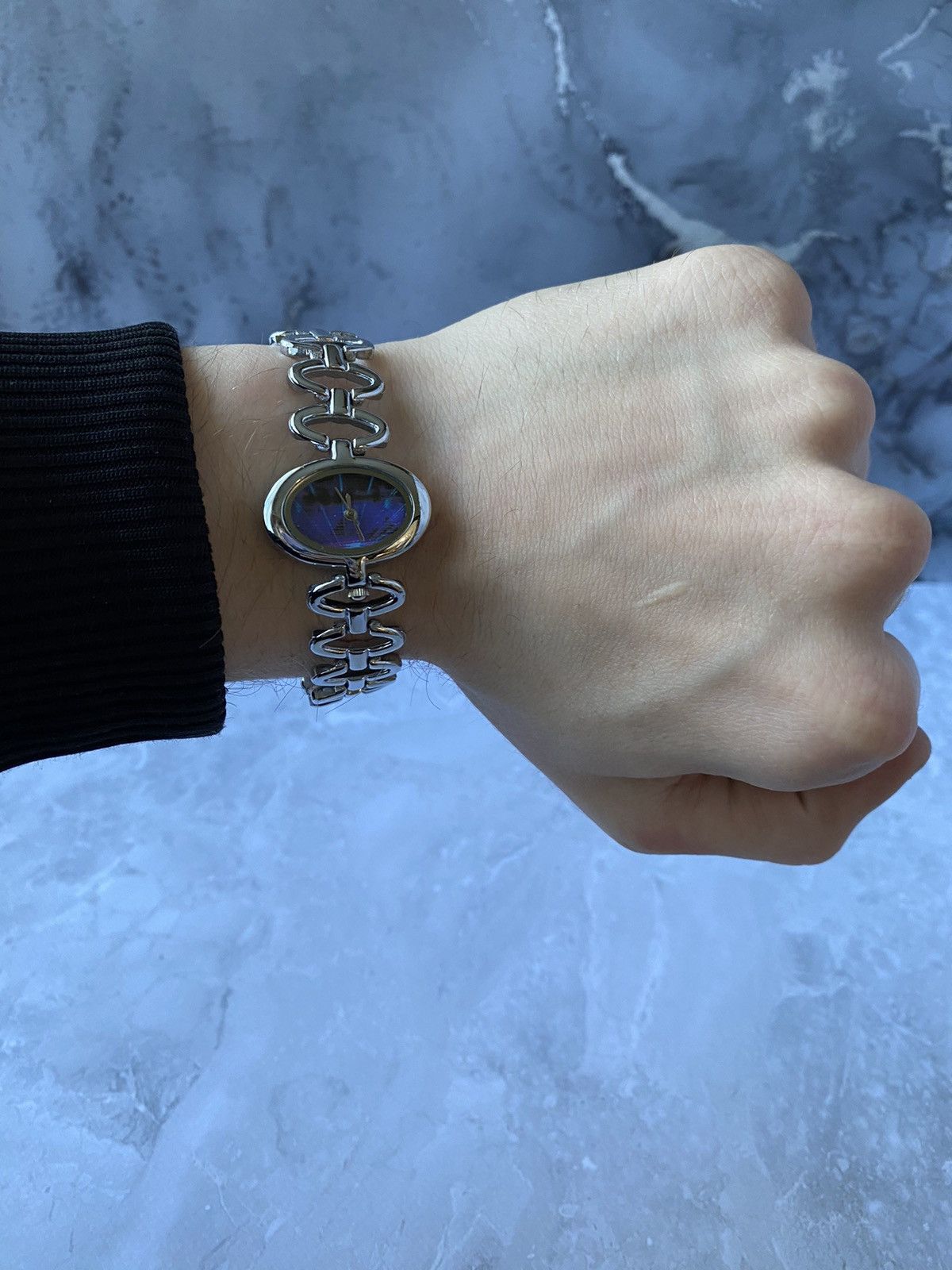 Jewelry × Vintage Futuristic Metal Bracelet Watch Size ONE SIZE - 6 Thumbnail