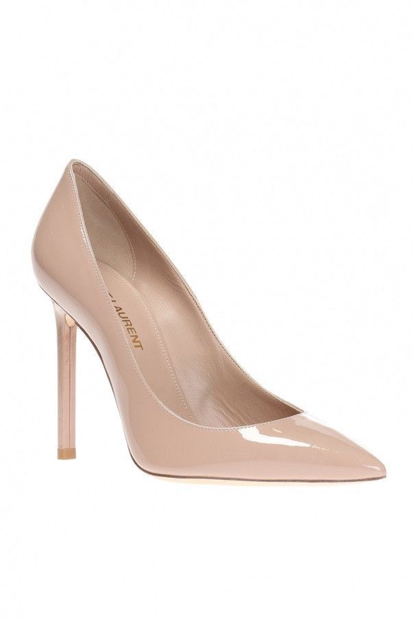 Saint Laurent Paris o1tp1o1224 Anja Pumps In Patent Leather in Beige Size US 5 / IT 35 - 2 Thumbnail